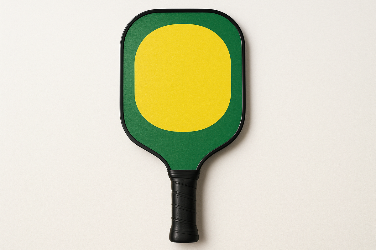 Entry-level pickleball paddle in green and yellow